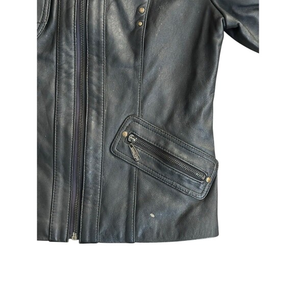 Ying Ying of Nevada Black Leather Jacket Studded Sz S Grunge Goth Y2K Rare Biker - Picture 3 of 16